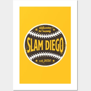 Slam Diego, Retro Ball - Yellow Posters and Art